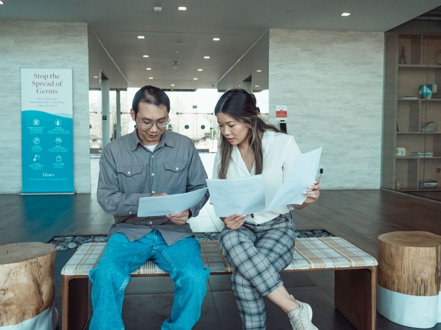 An applicant at a US consulate for a visa interview